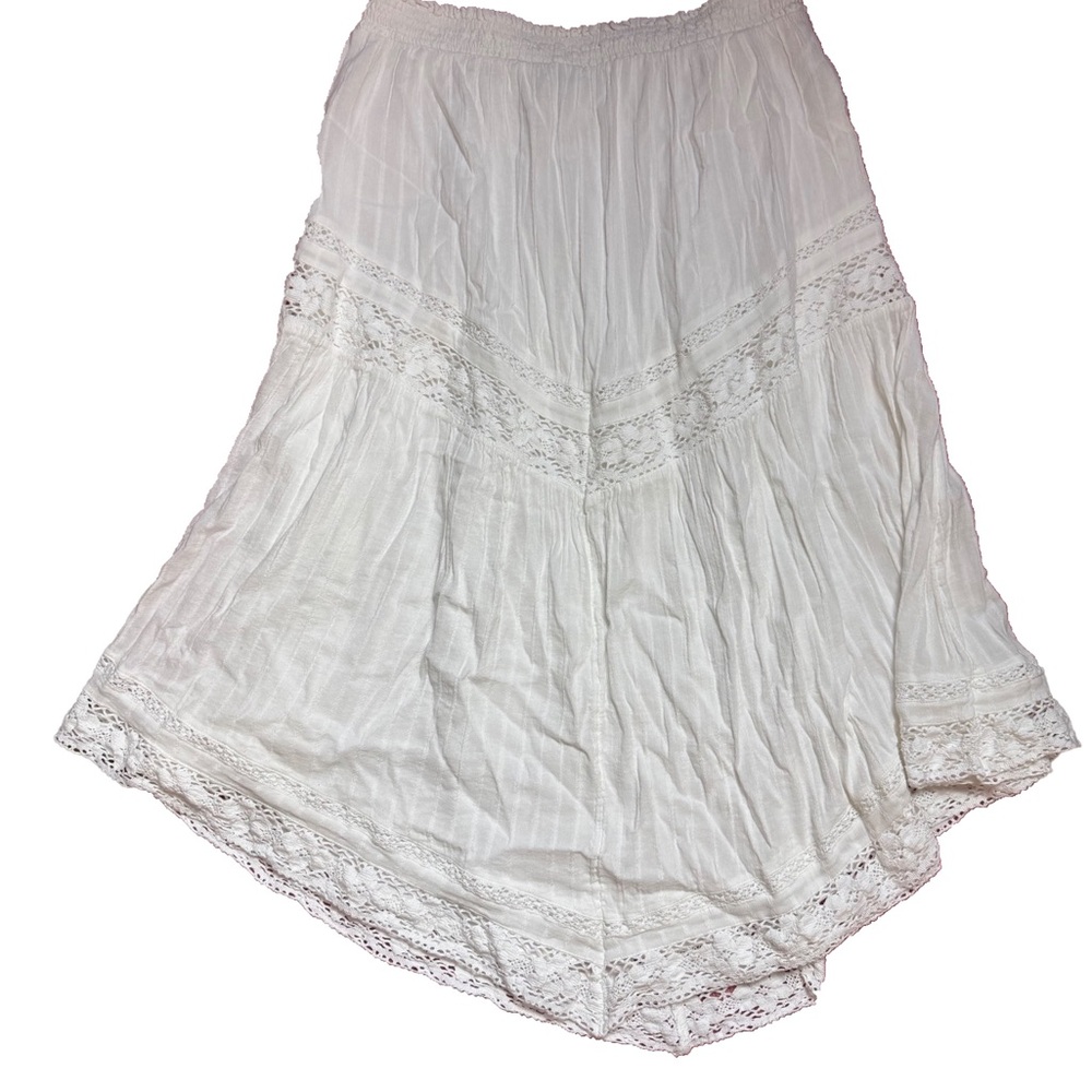 NWOT American Eagle Outfitters White Crocheted Tiered Skirt - Picture 7 of 10